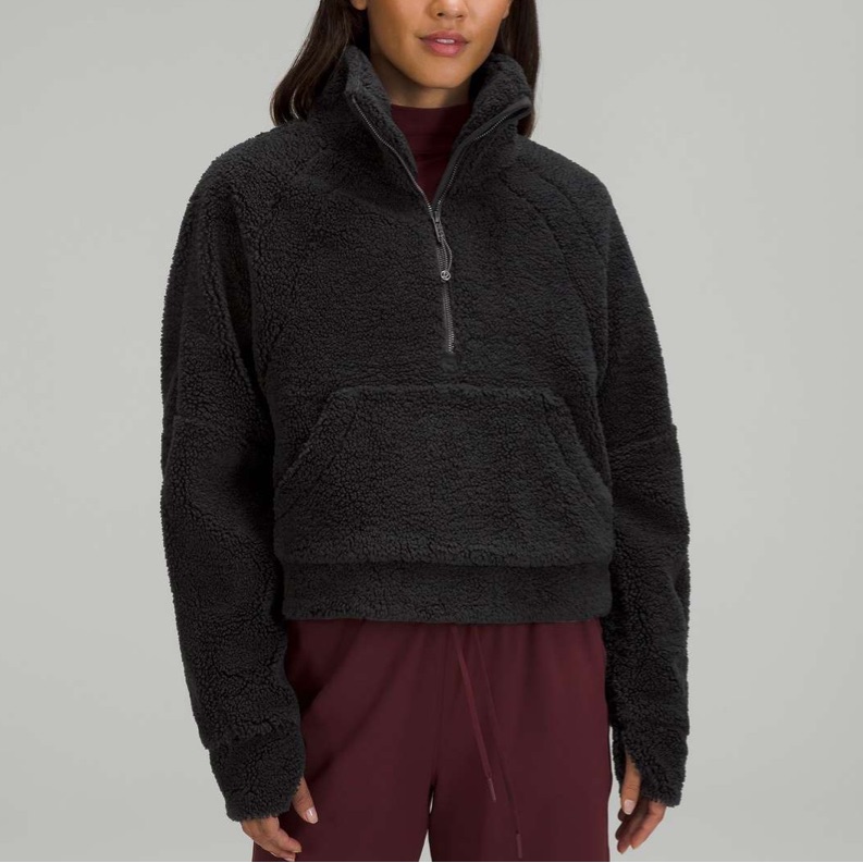 Lululemon Athletica Black Sherpa Halfzip Pullover